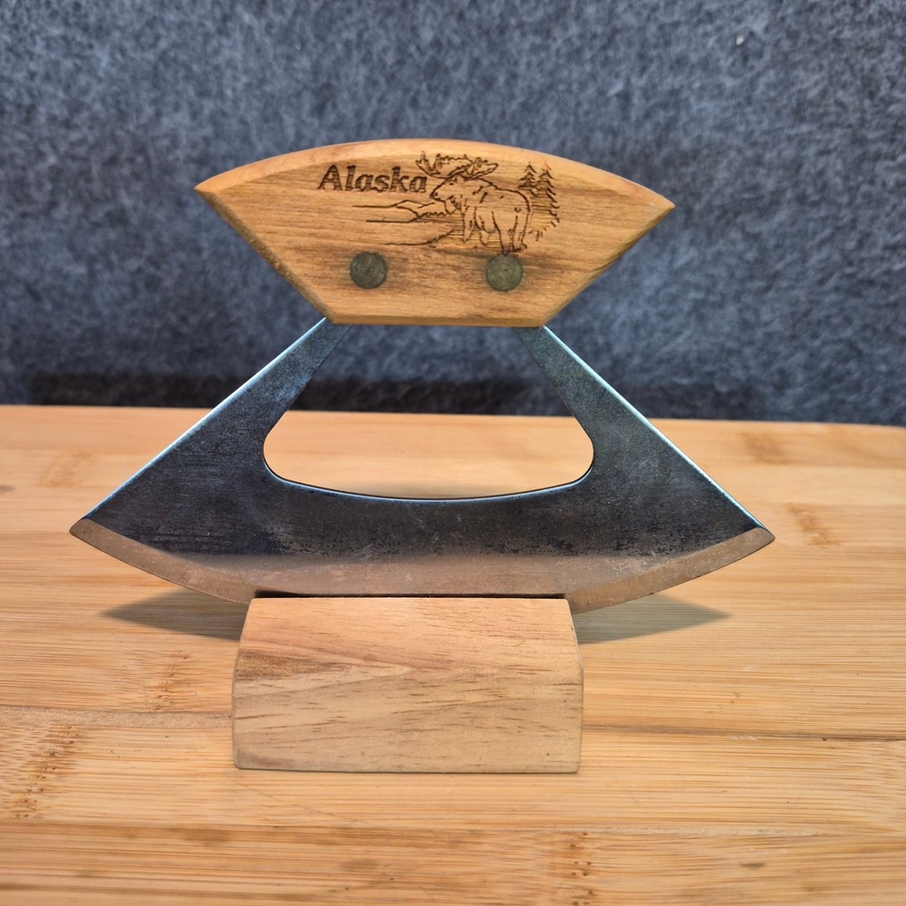 Alaskan Umialik Style Ulu Knife Rustic Cooking Cookware Kitchen Utility